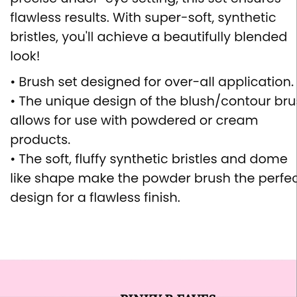 3/$30 Pretty in Pink Brush Set - Picture 6 of 7